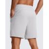 imageCRZ YOGA Mens FourWay Stretch Workout Shorts  7 Soft Durable for Casual Athletic with PocketsPlatinum Grey