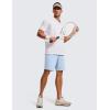 imageCRZ YOGA Mens FourWay Stretch Workout Shorts  9 Soft Durable for Casual Athletic with PocketsChambray Blue