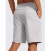 imageCRZ YOGA Mens FourWay Stretch Workout Shorts  9 Soft Durable for Casual Athletic with PocketsPlatinum Grey