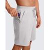 imageCRZ YOGA Mens FourWay Stretch Workout Shorts  9 Soft Durable for Casual Athletic with PocketsPlatinum Grey
