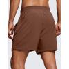 imageCRZ YOGA Mens Linerless Workout Shorts  5 Lightweight Quick Dry for Running Sports Athletic Gym with PocketsCoffee Brown