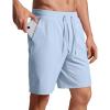 imageCRZ YOGA Mens FourWay Stretch Workout Shorts  9 Soft Durable for Casual Athletic with PocketsChambray Blue