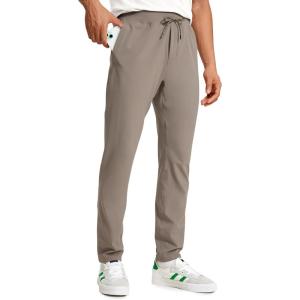 imageCRZ YOGA 4Way Stretch Athletic Pants for Men 30quot Workout Lounge Casual Work Jogger with Zip PocketCliff Ash