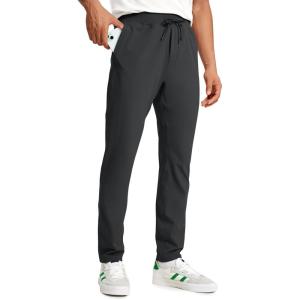 imageCRZ YOGA 4Way Stretch Athletic Pants for Men 30quot Workout Lounge Casual Work Jogger with Zip PocketInk Gray