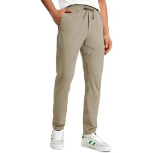 imageCRZ YOGA 4Way Stretch Athletic Pants for Men 30quot Workout Lounge Casual Work Jogger with Zip PocketKhali Barley