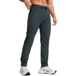 imageCRZ YOGA 4Way Stretch Athletic Pants for Men 30quot Workout Lounge Casual Work Jogger with Zip PocketMelanite