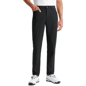 imageCRZ YOGA Mens All Day Comfy Golf Pants with 5Pocket 30quot32quot34quot Quick Dry Lightweight Casual Work Stretch TrousersBlack