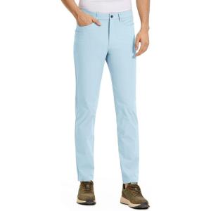 imageCRZ YOGA Mens All Day Comfy Golf Pants with 5Pocket 30quot32quot34quot Quick Dry Lightweight Casual Work Stretch TrousersChambray Blue