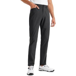 imageCRZ YOGA Mens All Day Comfy Golf Pants with 5Pocket 30quot32quot34quot Quick Dry Lightweight Casual Work Stretch TrousersInk Gray
