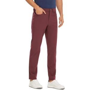 imageCRZ YOGA Mens All Day Comfy Golf Pants with 5Pocket 30quot32quot34quot Quick Dry Lightweight Casual Work Stretch TrousersSaddle Brown