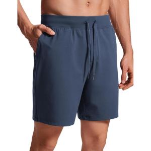 imageCRZ YOGA Mens FourWay Stretch Workout Shorts  7 Soft Durable for Casual Athletic with PocketsElectric Blue