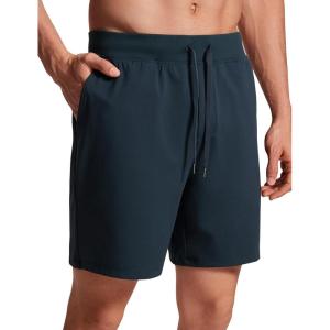 imageCRZ YOGA Mens FourWay Stretch Workout Shorts  7 Soft Durable for Casual Athletic with PocketsTrue Navy
