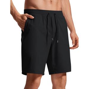 imageCRZ YOGA Mens FourWay Stretch Workout Shorts  9 Soft Durable for Casual Athletic with PocketsBlack