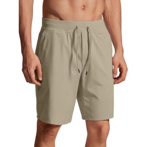 imageCRZ YOGA Mens FourWay Stretch Workout Shorts  9 Soft Durable for Casual Athletic with PocketsKhali Barley