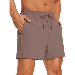 imageCRZ YOGA Mens Linerless Workout Shorts  5 Lightweight Quick Dry for Running Sports Athletic Gym with PocketsBrown Rock