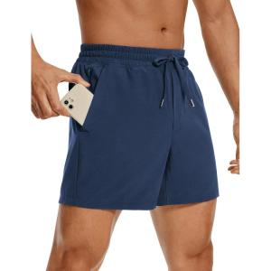 imageCRZ YOGA Mens Linerless Workout Shorts  5 Lightweight Quick Dry for Running Sports Athletic Gym with PocketsElectric Blue