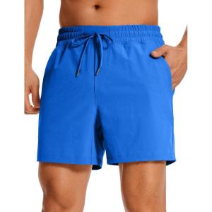 imageCRZ YOGA Mens Linerless Workout Shorts  5 Lightweight Quick Dry for Running Sports Athletic Gym with PocketsSparkle Blue