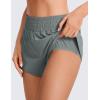 imageCRZ YOGA High Waisted Running Shorts for Women 25quot  Mesh Liner Quick Dry for Sport Athletic Workout with Zipper PocketGrey Sage