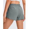imageCRZ YOGA High Waisted Running Shorts for Women 25quot  Mesh Liner Quick Dry for Sport Athletic Workout with Zipper PocketGrey Sage