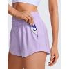 imageCRZ YOGA High Waisted Running Shorts for Women 25quot  Mesh Liner Quick Dry for Sport Athletic Workout with Zipper PocketLilac