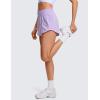 imageCRZ YOGA High Waisted Running Shorts for Women 25quot  Mesh Liner Quick Dry for Sport Athletic Workout with Zipper PocketLilac