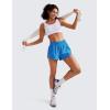 imageCRZ YOGA High Waisted Running Shorts for Women 25quot  Mesh Liner Quick Dry for Sport Athletic Workout with Zipper PocketMadagascar Blue