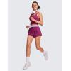 imageCRZ YOGA High Waisted Running Shorts for Women 25quot  Mesh Liner Quick Dry for Sport Athletic Workout with Zipper PocketMagenta Purple