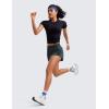 imageCRZ YOGA High Waisted Running Shorts for Women 25quot  Mesh Liner Quick Dry for Sport Athletic Workout with Zipper PocketMelanite