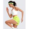 imageCRZ YOGA High Waisted Running Shorts for Women 25quot  Mesh Liner Quick Dry for Sport Athletic Workout with Zipper PocketNeon Yellow