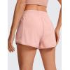 imageCRZ YOGA High Waisted Running Shorts for Women 25quot  Mesh Liner Quick Dry for Sport Athletic Workout with Zipper PocketPuff Pink