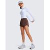imageCRZ YOGA High Waisted Running Shorts for Women 25quot  Mesh Liner Quick Dry for Sport Athletic Workout with Zipper PocketTaupe