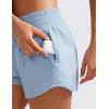 imageCRZ YOGA High Waisted Running Shorts for Women 25quot  Mesh Liner Quick Dry for Sport Athletic Workout with Zipper PocketThe Breeze Blue