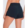 imageCRZ YOGA High Waisted Running Shorts for Women 25quot  Mesh Liner Quick Dry for Sport Athletic Workout with Zipper PocketTrue Navy