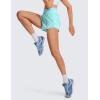 imageCRZ YOGA High Waisted Running Shorts for Women 25quot  Mesh Liner Quick Dry for Sport Athletic Workout with Zipper PocketTurquoise
