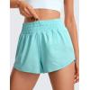 imageCRZ YOGA High Waisted Running Shorts for Women 25quot  Mesh Liner Quick Dry for Sport Athletic Workout with Zipper PocketTurquoise
