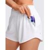 imageCRZ YOGA High Waisted Running Shorts for Women 25quot  Mesh Liner Quick Dry for Sport Athletic Workout with Zipper PocketWhite