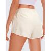 imageCRZ YOGA High Waisted Running Shorts for Women 25quot  Mesh Liner Quick Dry for Sport Athletic Workout with Zipper PocketWhite Apricot