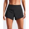 imageCRZ YOGA Mid Waisted Running Shorts for Women 4quot Soft for Gym Athletic Workout with Zipper Pocket Liner Quick DryBlack