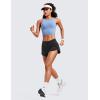imageCRZ YOGA Mid Waisted Running Shorts for Women 4quot Soft for Gym Athletic Workout with Zipper Pocket Liner Quick DryBlack