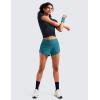 imageCRZ YOGA Mid Waisted Running Shorts for Women 4quot Soft for Gym Athletic Workout with Zipper Pocket Liner Quick DryBorealis Green