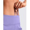 imageCRZ YOGA Mid Waisted Running Shorts for Women 4quot Soft for Gym Athletic Workout with Zipper Pocket Liner Quick DryDark Lavender Purple