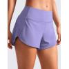 imageCRZ YOGA Mid Waisted Running Shorts for Women 4quot Soft for Gym Athletic Workout with Zipper Pocket Liner Quick DryDark Lavender Purple