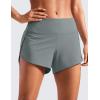 imageCRZ YOGA Mid Waisted Running Shorts for Women 4quot Soft for Gym Athletic Workout with Zipper Pocket Liner Quick DryGrey Sage