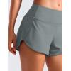 imageCRZ YOGA Mid Waisted Running Shorts for Women 4quot Soft for Gym Athletic Workout with Zipper Pocket Liner Quick DryGrey Sage