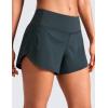 imageCRZ YOGA Mid Waisted Running Shorts for Women 4quot Soft for Gym Athletic Workout with Zipper Pocket Liner Quick DryMelanite