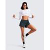 imageCRZ YOGA Mid Waisted Running Shorts for Women 4quot Soft for Gym Athletic Workout with Zipper Pocket Liner Quick DryMelanite