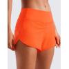 imageCRZ YOGA Mid Waisted Running Shorts for Women 4quot Soft for Gym Athletic Workout with Zipper Pocket Liner Quick DryNeon Orange