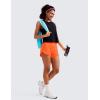 imageCRZ YOGA Mid Waisted Running Shorts for Women 4quot Soft for Gym Athletic Workout with Zipper Pocket Liner Quick DryNeon Orange