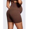 imageCRZ YOGA Womens Butterluxe Maternity Biker Shorts Over The Belly 4quot  Pregnancy Yoga Workout ActivewearCoffee Brown