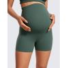 imageCRZ YOGA Womens Butterluxe Maternity Biker Shorts Over The Belly 4quot  Pregnancy Yoga Workout ActivewearDark Forest Green